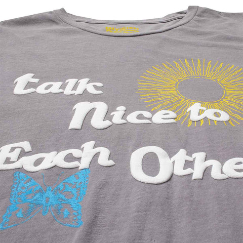 Talk Nice to Each Other puffy ink graphic tee