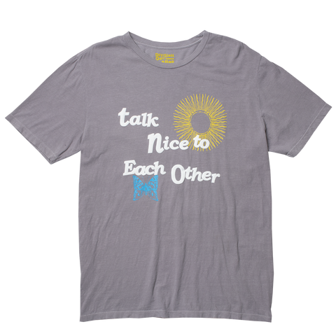 Talk Nice to Each Other puffy ink graphic tee